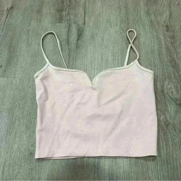 NWOT Abercrombie & Fitch Pink Cropped Sweetheart Cami Tank Top Size X-Small - Picture 3 of 6
